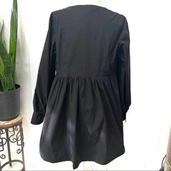 BILLIE The Label NWT XLarge Alexa Poplin Mini Dress Black Long sleeve - Picture 8 of 12